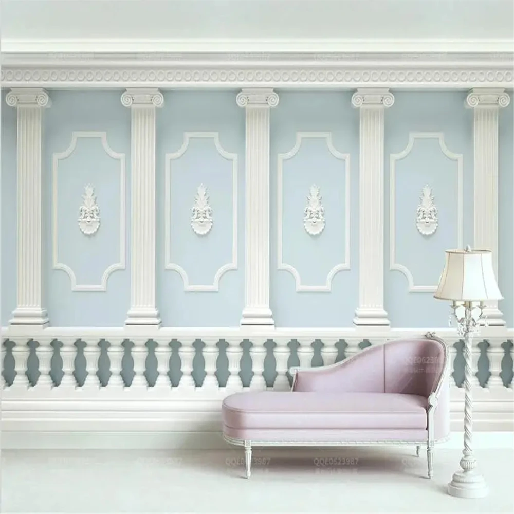 Custom photo wall paper 3D Golden relief carved gypsum line wallpapers TV background wall paper home decoration mural Stickers