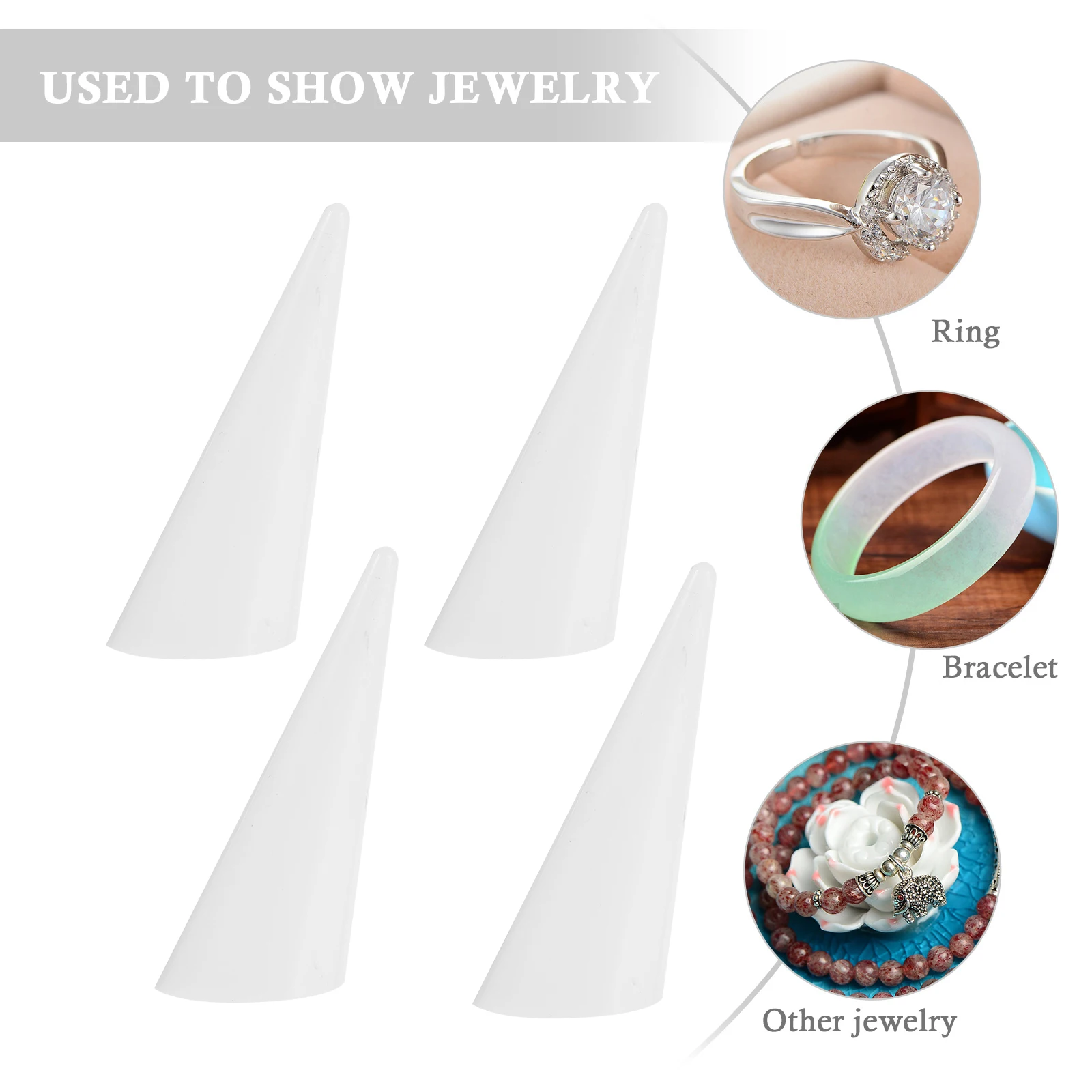 

10 Pcs Rings Display Rack Acrylic Jewelry Holder Lightweight Sturdy Small Size ganizer Storage Tapered Appearance Fashionable