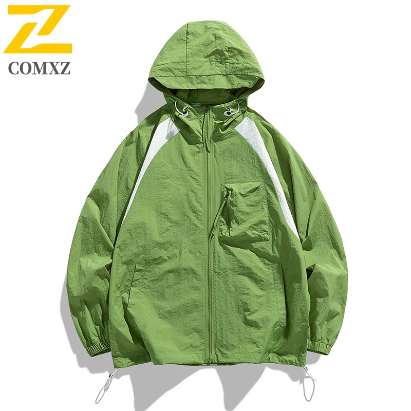 Men's Women Sun windbreaker Jacket 2025 UV Cooling Hoodie Long Sleeve Summer Clothing for Outdoor Hiking Solid Color Zipper Coat