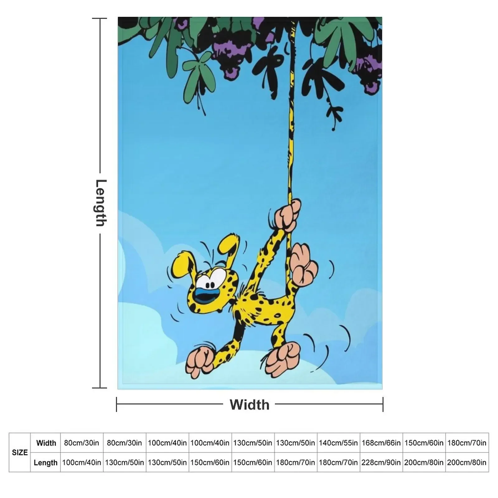 Marsupilami hanging on tail in the sky Throw Blanket Sofa Hair Multi-Purpose Soft Plaid Blankets
