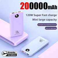 200000mAh Powerbank 120W Fast Charging Portable Mobile Power Smart Digital Display External Battery For Android IOS Phone