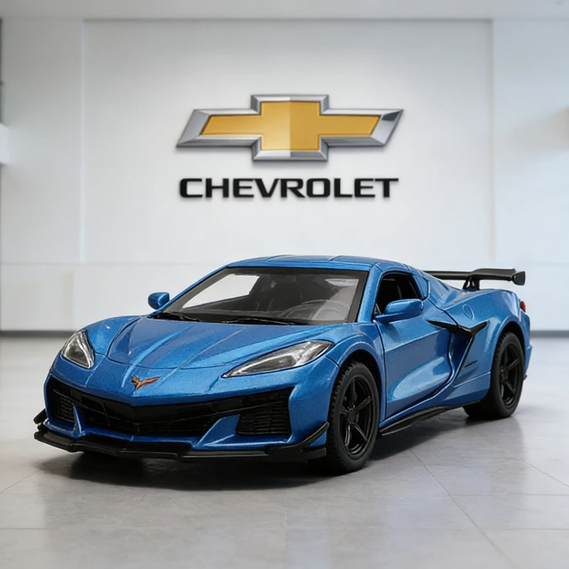 1:32 Chevrolet Corvette Z06 supercar alliage modèle de voiture jouet moulé sous pression son et lumière voiture jouets pour enfants véhicule