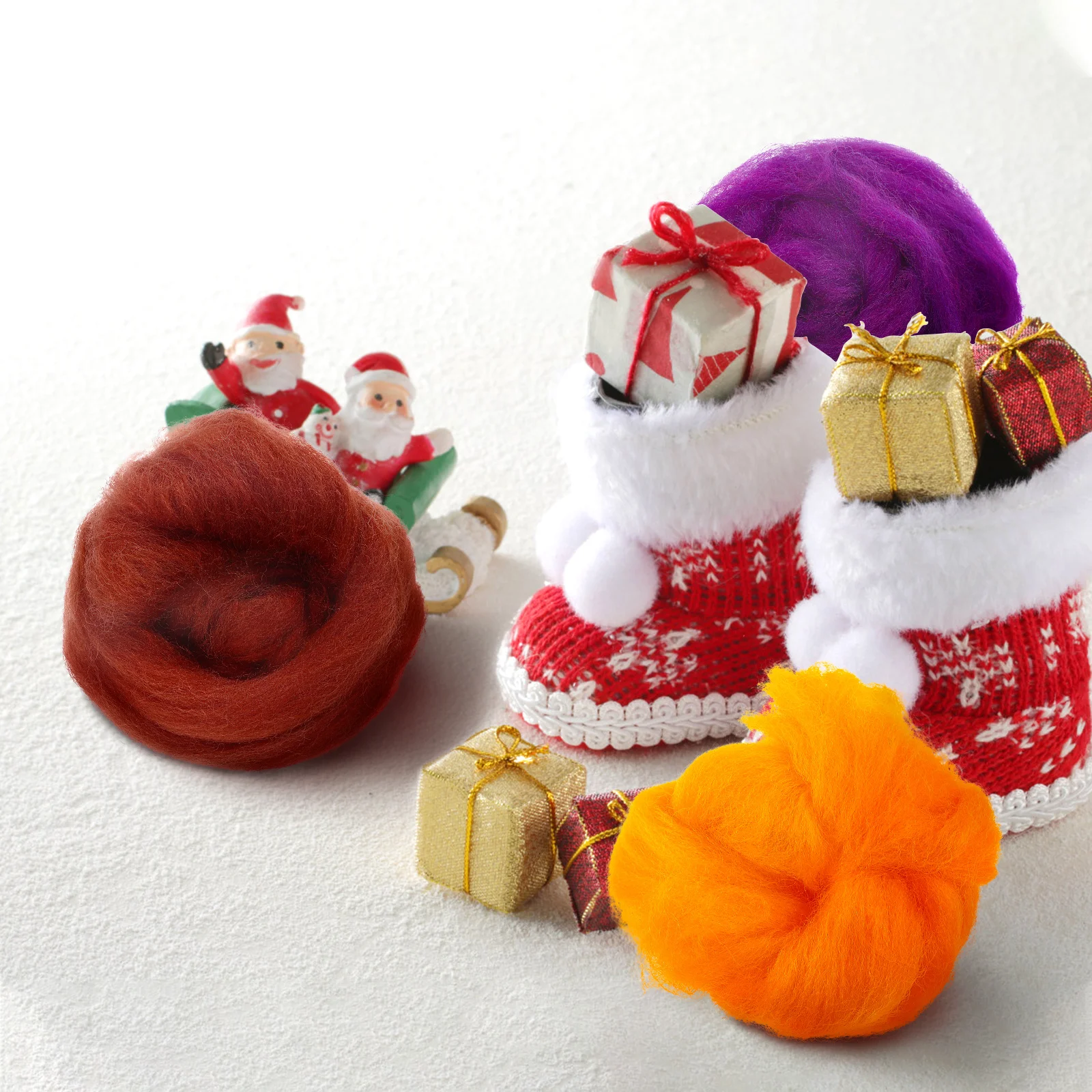 

40pcs Merino Wool Yarn Roving Needle Felting Wool For Diy Crafts Decorations Fiber Supplies Felting Tool Kit Handicraft