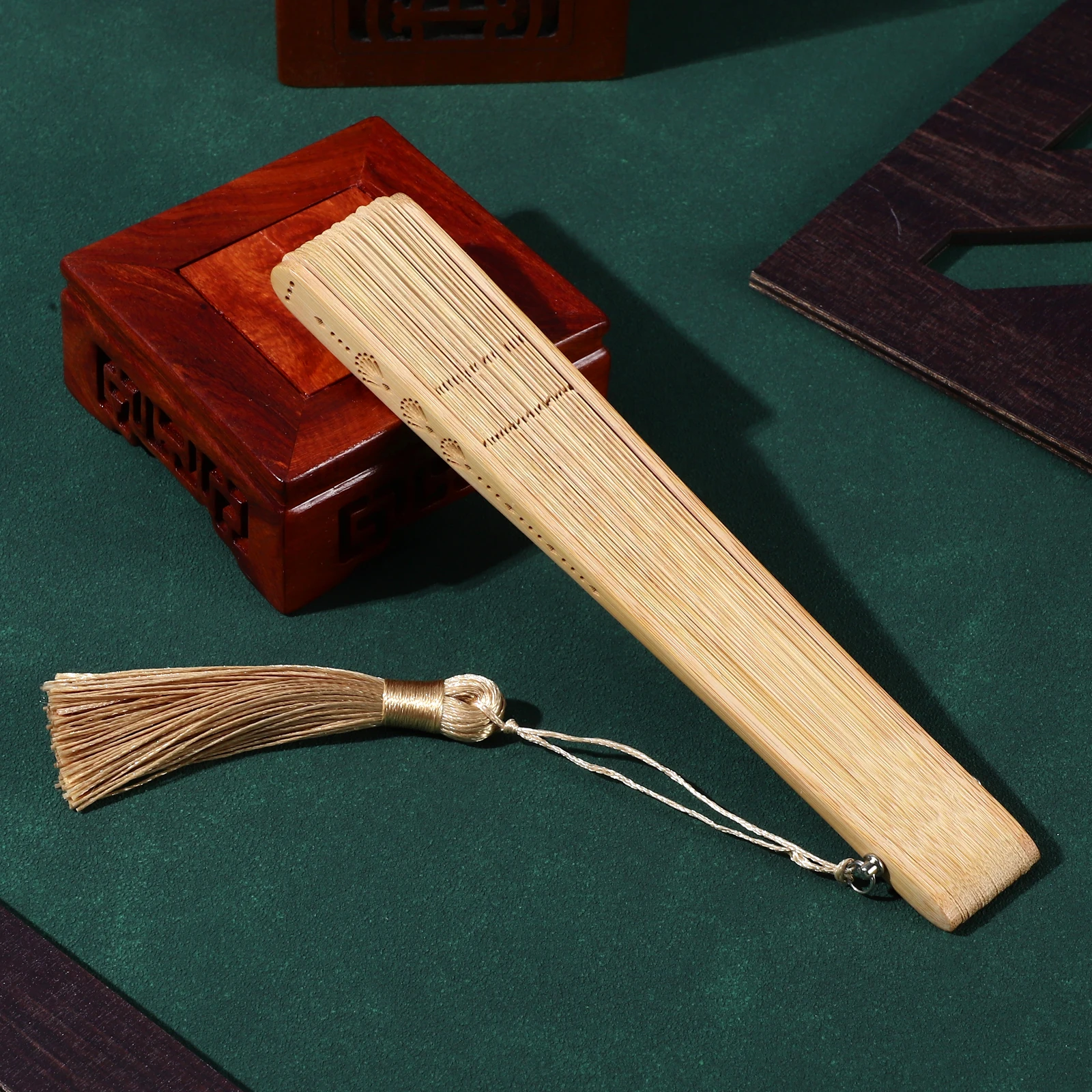 

Bamboo Folding Hand Fan Brown Vintage Portable Elegant Fan for Women Ladies Stage Hand Fans for Women