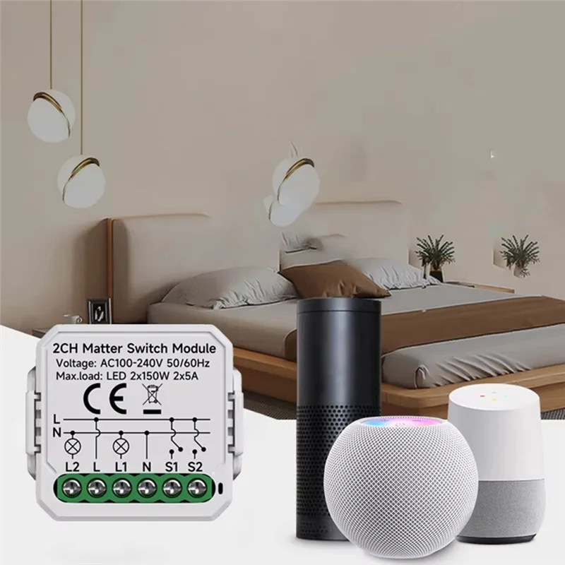 -BOFF Matter Wifi Switch Modul Smart Home Automation Relaismodul mit Homekit Smartthings Alexa Google Home