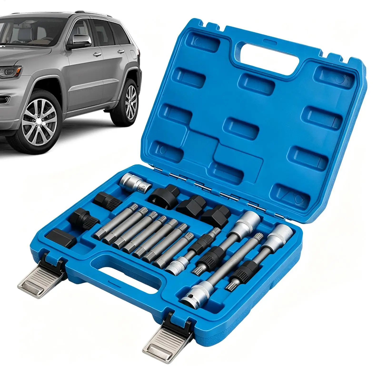 自動車用プーリーツールセット-オルタネータープーリー取り外しツール-ベルトテンショナーキット-ガレージワークショップ技術者-メカニック業界向け
