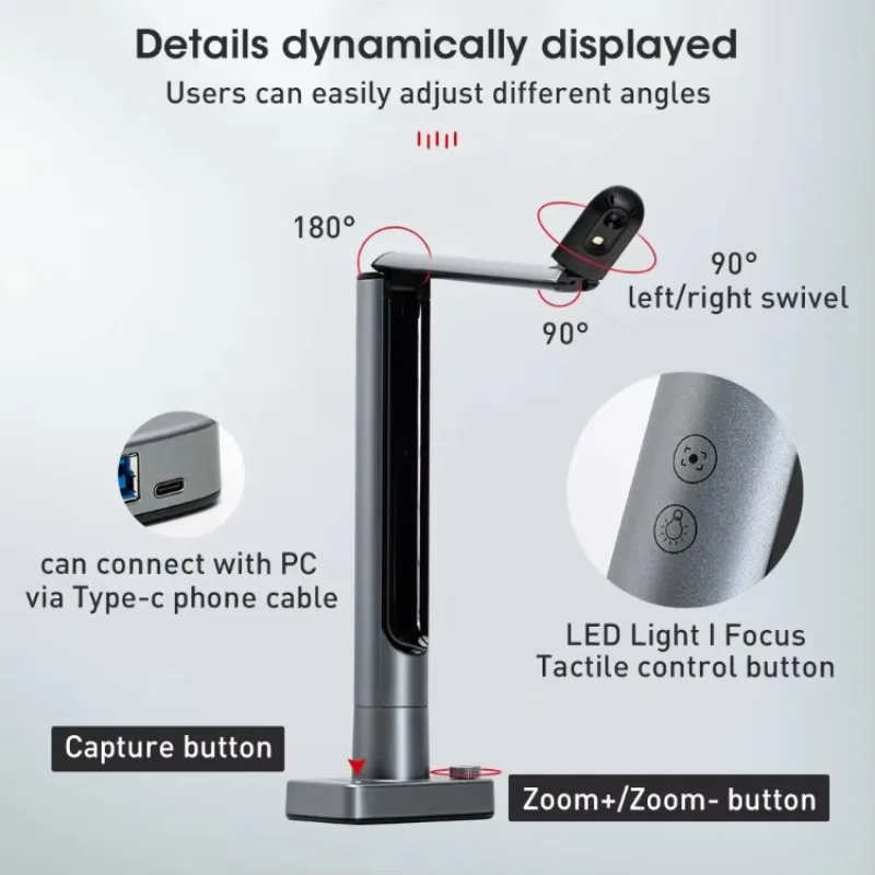 2026 High Resolution 48 Megapixel Automatic Book Scanner High Speed Document Visualizer With Touch Screen Whiteboard Visual Pres