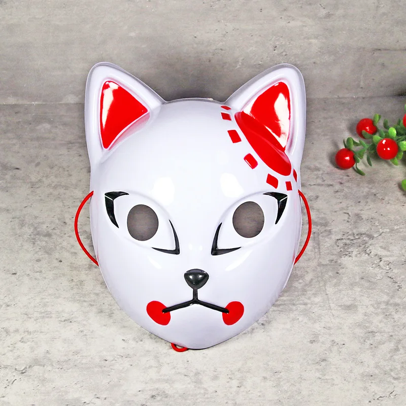 Anime Demon Mask Cosplay Kimetsu No Yaiba Sabito Makomo ABS Plastic Masks Halloween Party Costume Props Deluxe