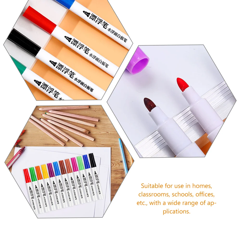 

Water Floating Pen Watercolor Paint Pens Whiteboard Kids for Children Markers Multicolor