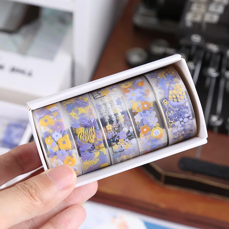 5Rolls Kawaii Transparent Sticker Tape DIY Decorative Material Tape Sketchbook Stickers School Supplies Japanese stationery image 6