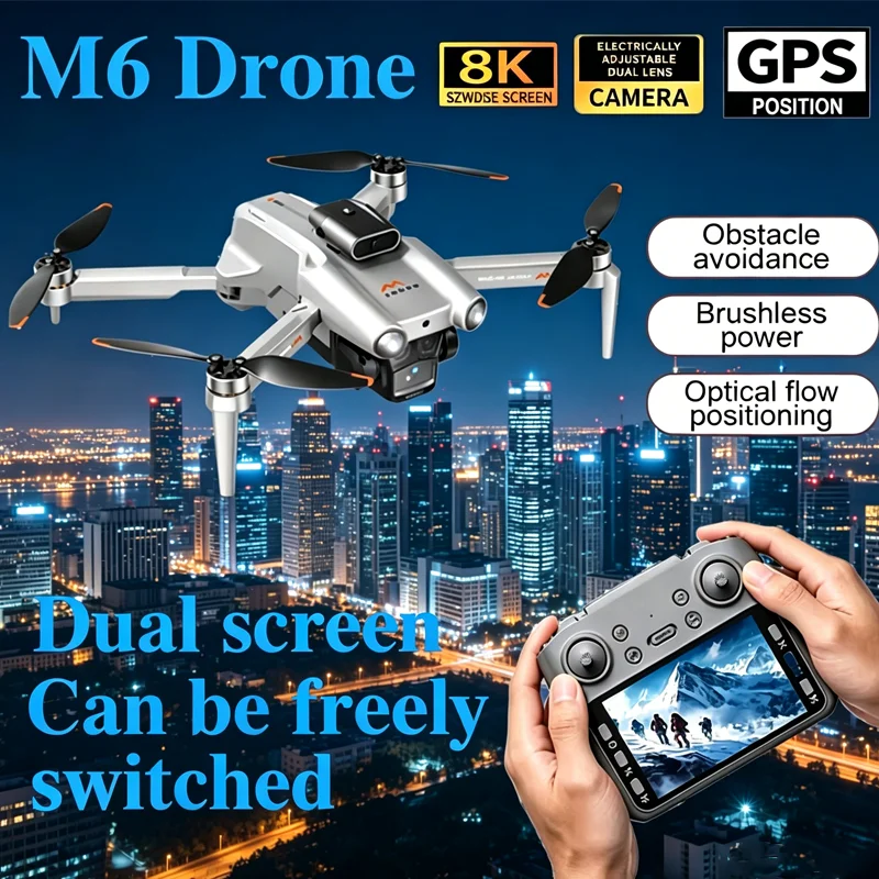 新しいドローン-4k-プロフェッショナル-hd-カメラ-クアッドコプター-ドローン-m6-gps-ドローン-ポータブルデザイン-スマート障害物回避-長時間飛行時間-ギフト