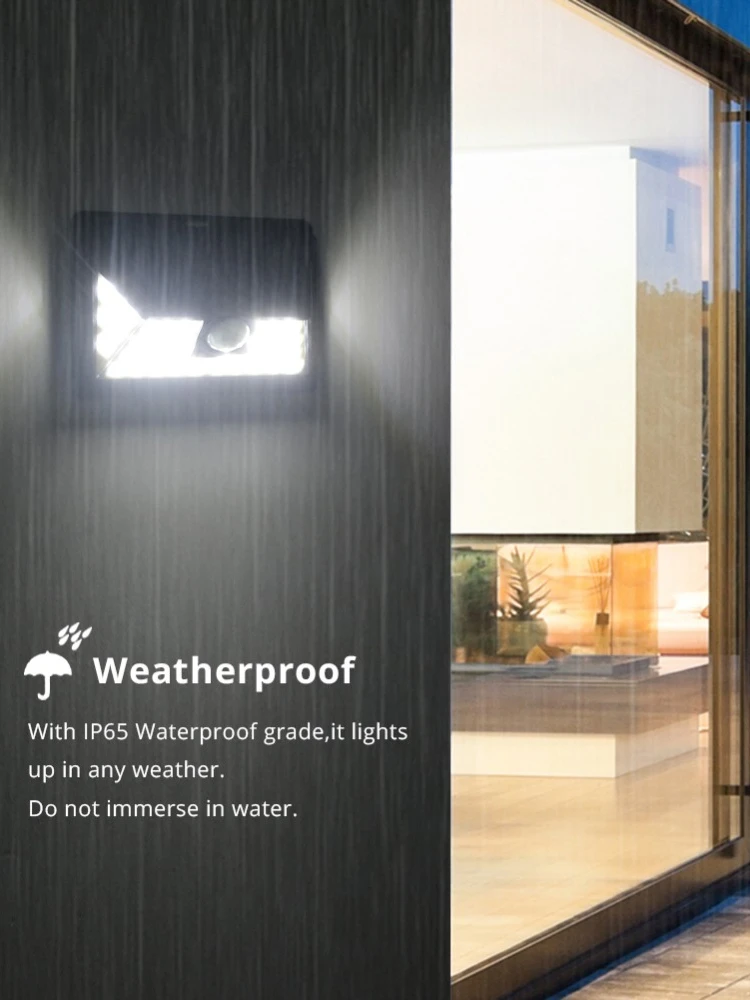 LED  Outdoor Waterproof  Lamp PIR Motion Sensor Solar Powered Sunlight Street Light Garden Decoration Emergency