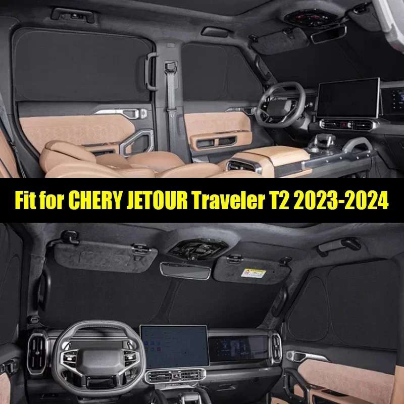 

New! Car Privacy Sunshade Fit for Jetour Traveller T2 2023 2024 Car Front Curtain Insulation Glass Sunscreen Auto Exterior Parts