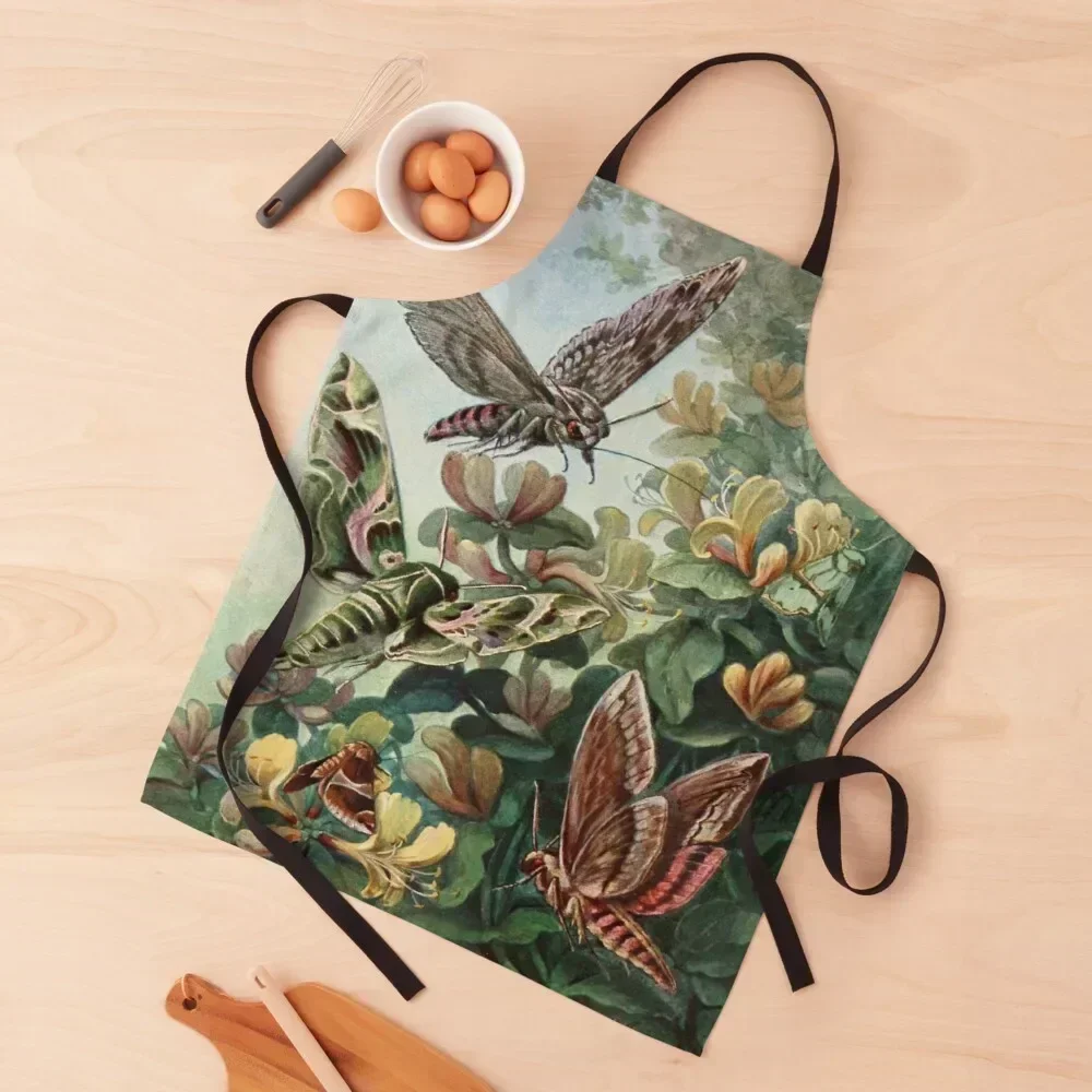 

Vintage Moths Apron Household Items Useful Barber women's kitchens Kitchen accessories Apron