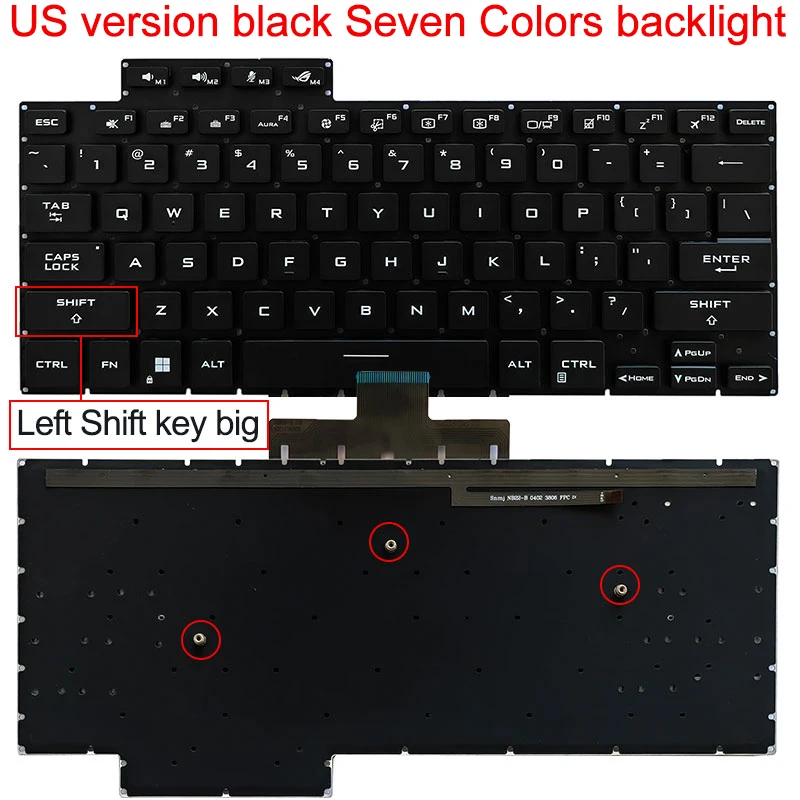 Nowość dla Acer Zephyrus ROG 16 G16 GA503 GA503Q GA503QR GA503QS 15 G15 GU603 GU603H US podświetlana klawiatura — zdjęcie produktu 3
