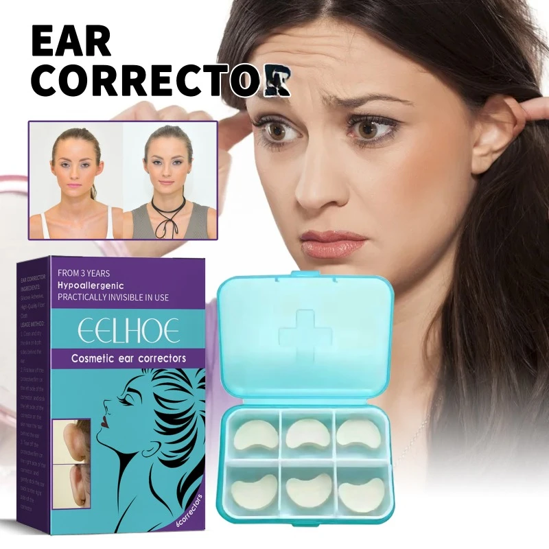 Parche Corrector de 6 piezas para la oreja, chapa para cambiar la oreja, pegatina para la cara en V, foto estereotipada, moldeador de pinna, impermeable