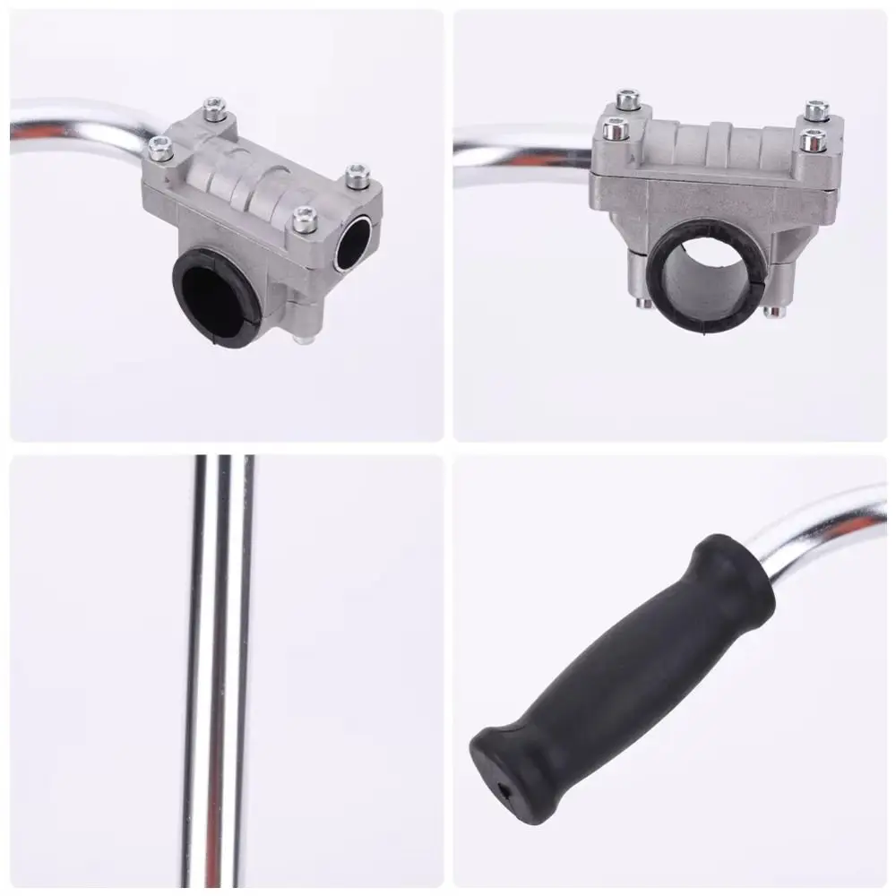 Stainless Steel Trimmer Grip Heavy-Duty Non-slip Grip Lawn Mower Handle Grip Extension Handle Ergonomic Grass Trimmer Handle