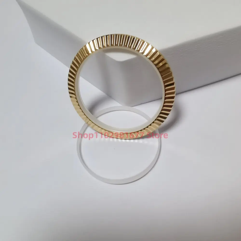 Watch Parts 40mm Gold Silver Stainless Steel Slope Fluted Bezel Pad Ring for RLX 41mm Case Date Just 126333 126334  Watch