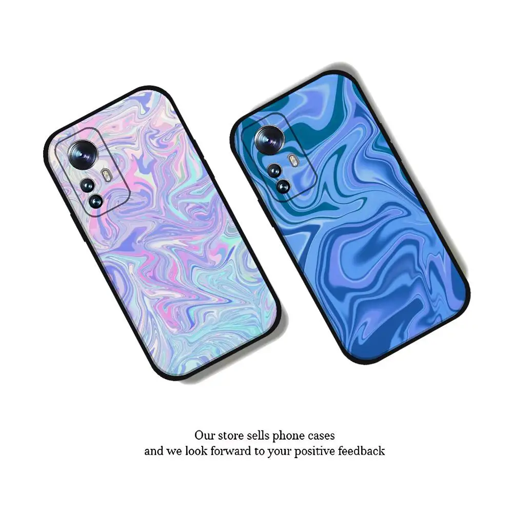 حافظة هاتف دوامة سائلة ملونة لهاتف Xiaomi 11 12 Redmi Note 11 5G 8T 9A 9 10T Note 8 9 12SUltra مقاومة للصدمات، نحيفة، سوداء، حافظة #4