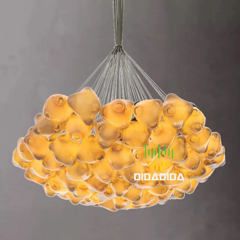 

2025 New Dimmable Black & White Chandelier - Reflective Glass Pendant Lamp for Foyer, Bedroom - Designer Ceiling Luster Light