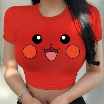 Camisetas con expresión bonita para mujer, Tops cortos, ropa Punk, ropa de calle, tops sexys Emo dulces para chicas