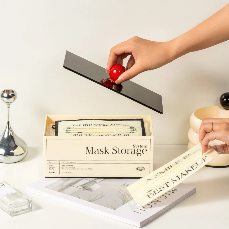 【Epeiushome】 Mask Box Sundries Finishing Acrylic Desktop Storage Box Cosmetics Nordic Ins Simple Style