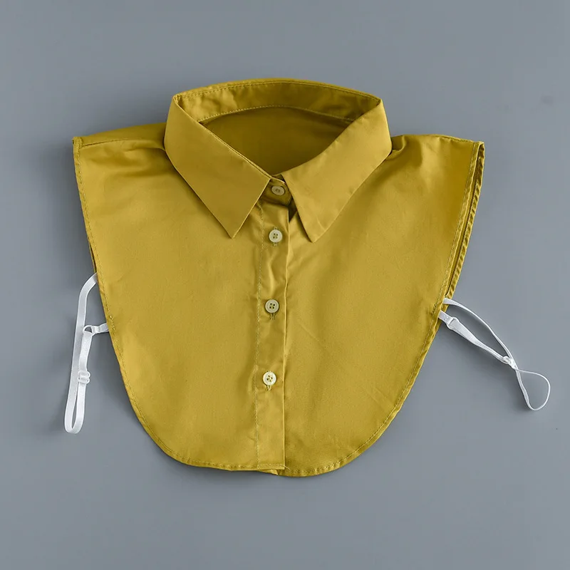 Cuello falso de media camisa con solapa puntiaguda de negocios para mujeres y hombres, decoración de camisa extraíble, blusa, collares desmontables, cuello falso