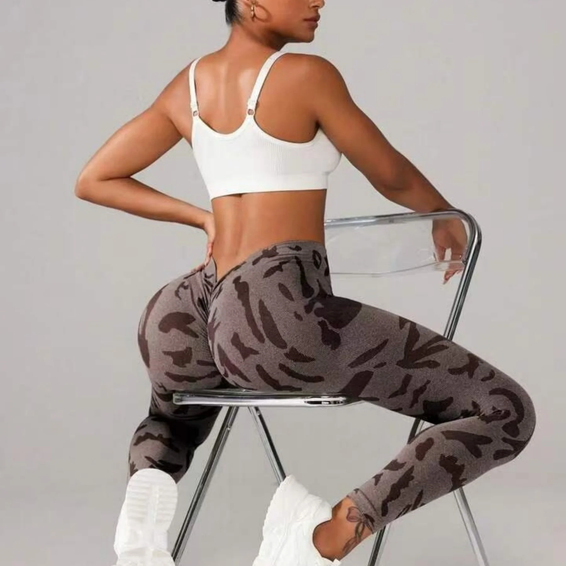Micai seamless high-elastic yoga trousers, special V-waist design, peach buttocks, yoga trousers for running yoga