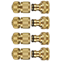 Garden Hose Connector,Solid Brass Garden Tap Connector,1/2 Inch and 3/4 Inch 2-in-1 Faucet Connector,Quick Connect Hose Fittings