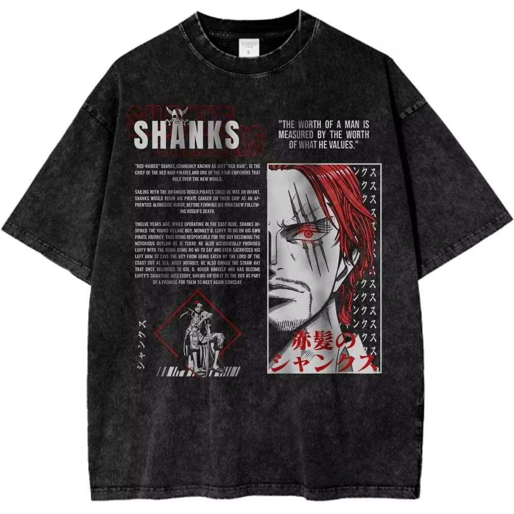 Camiseta Luffy Gear 5 para Hombre, Estilo Acid Wash, Diseño de Anime Nika Sun God, Algodón, Streetwear, Azul Neón, Lightning Joy Boy, Talla Grande