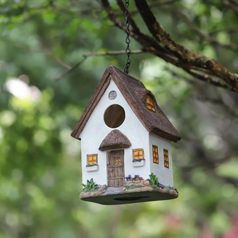 Nido per uccelli in resina, casa per allevamento uccelli, casa sospesa per uccelli, accessori per cortile