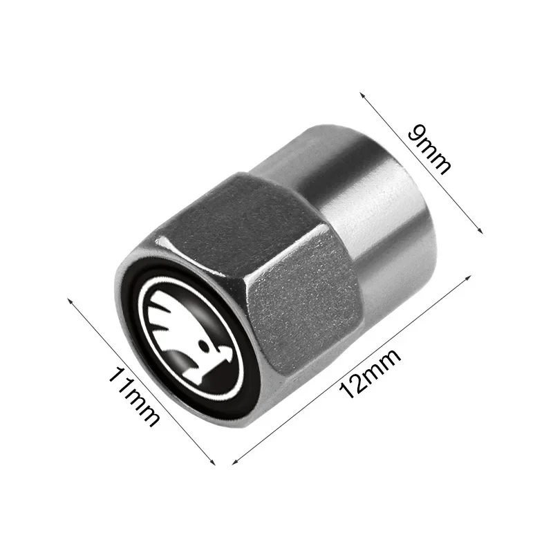 4pcs Car Aluminum Styling Emblem Wheel Tire Valve Stem Air Caps For Skoda Octavia Fabia Rapid Yeti Superb Octavia A5 A7 VRS VII