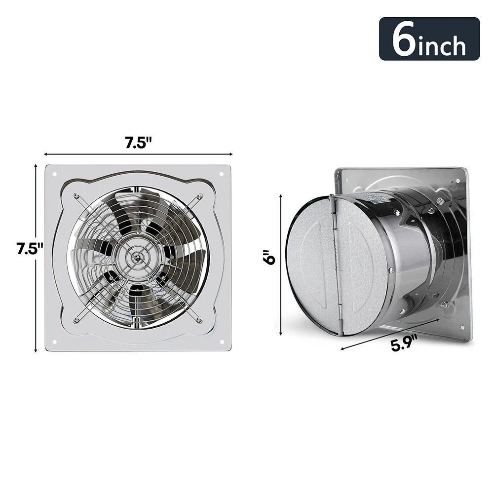 

Exhaust Fan Ventilator Efficient Stainless Steel Ventilation Fan for Improved For Kitchen and Bathroom Airflow