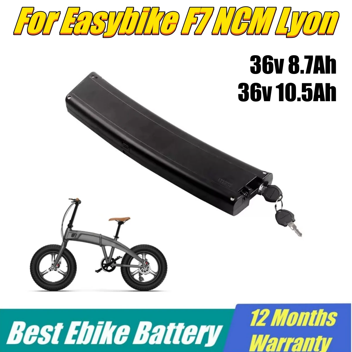 

NCM Lyon Easybike Battery 36v 10.5ah Scimitar Innertube Electrict Bike Batteries Pack Hidden Battery for Folding Crosscity ebike