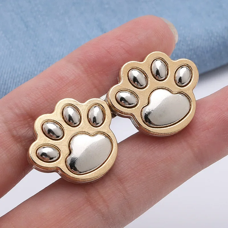 Cute Cat Claw Tighten Metal Waist Buckle Brooches Pins Clip Adjustable Snap Button Jeans Buttons Detachable Clothing Accessories