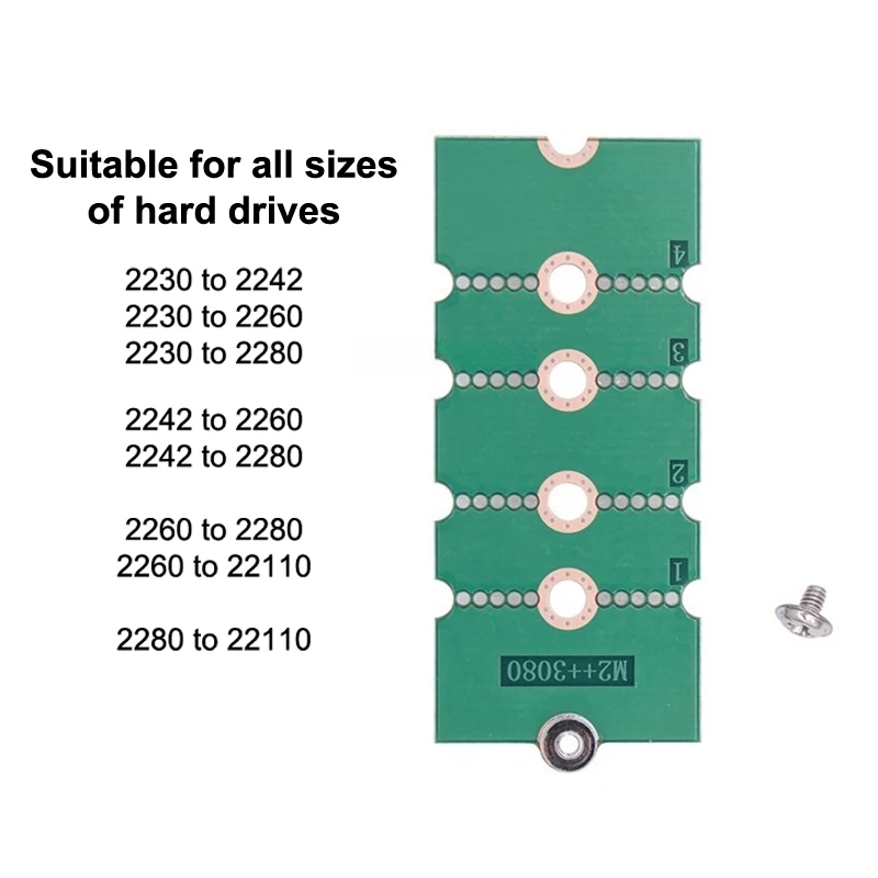 M.2 SSD Adapter Card 2230/2242/2260 To 2280 Transfer Card Universal Extension Rack Board Riser Card Convert Card