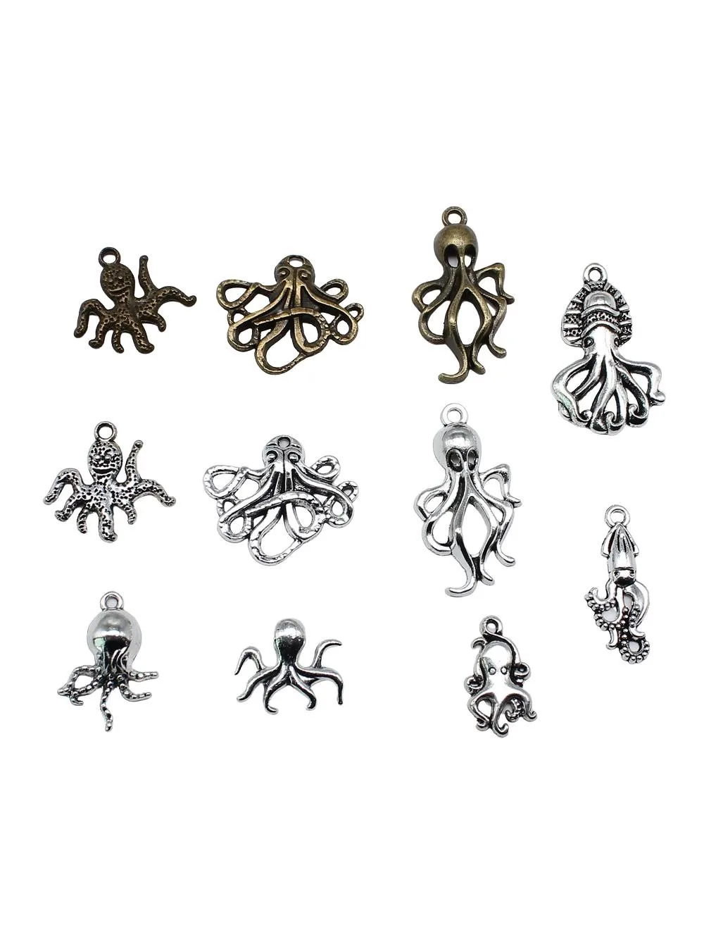 10 sztuk ośmiornice Charms do tworzenia biżuterii życie morskie zwierzęta morskie Charms DIY rzemiosło dokonywanie ustaleń — zdjęcie 2