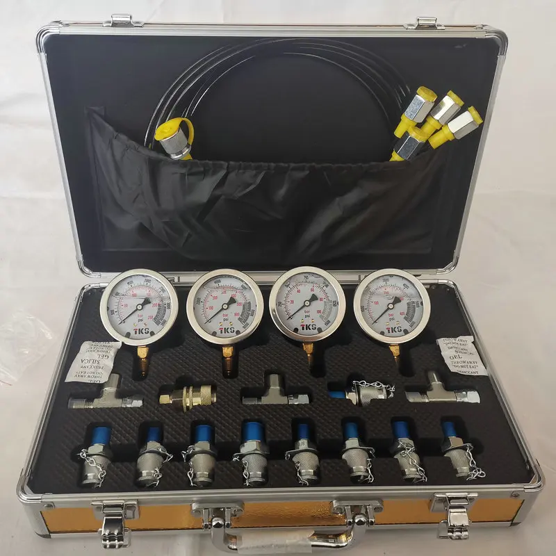 Excavator Hydraulic Pressure Gauge Test Kit professional Hydraulic Measurement Toolbox For Hydraulic Machinery