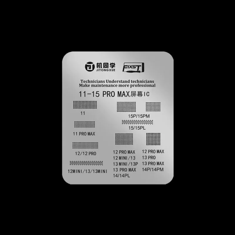 JTX Screen IC Planting Tin Stencil dla iP11/12/13/14/15 Pro Max Polishing Reballing/Protection Stencil Net LCD Screen IC Cable