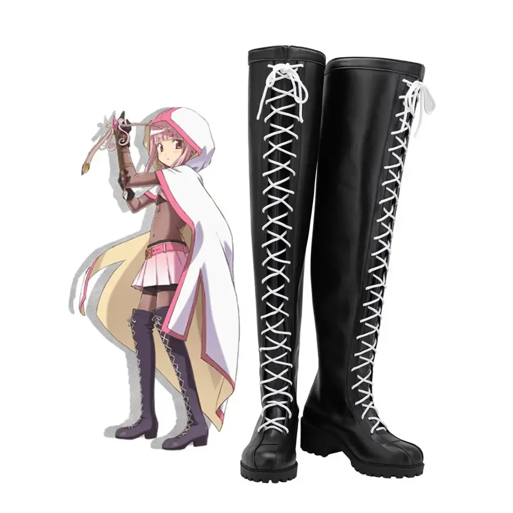 

Magia Record: Puella Magi Madoka Magica Side Story Iroha Tamaki Cosplay Boots Black Leather Overknee Shoes