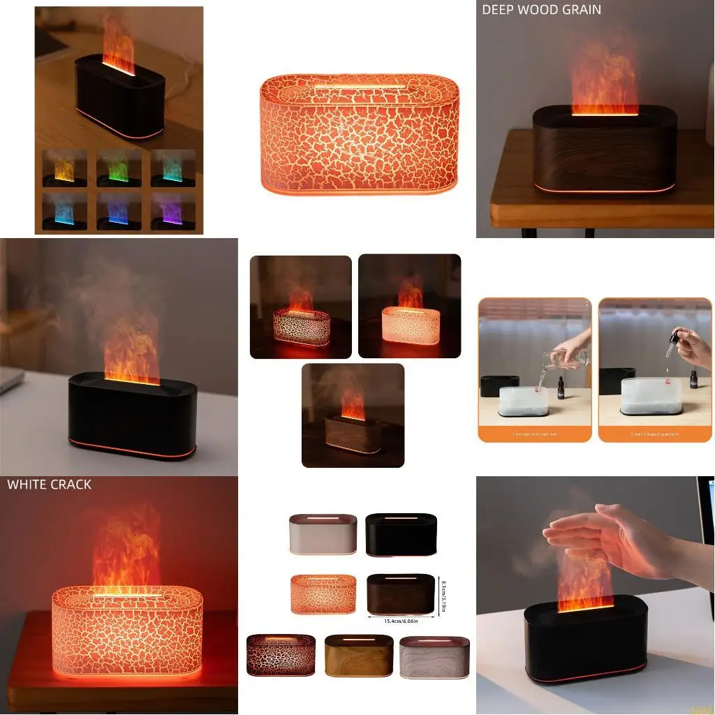 جهاز ترطيب غير مسموع حديث A0NC مع صور محاكاة للنار وعمل هادئ لمزاج غرفة المعيشة #1