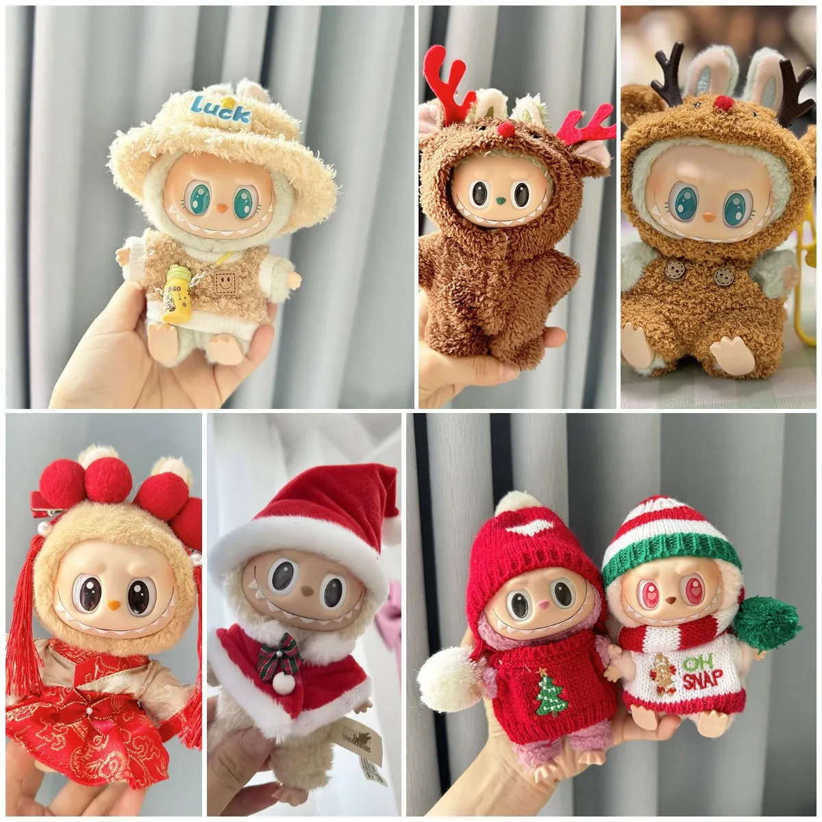 

Cute Xmas Clothes for 15/17cm Labubu Idol Dolls New Year Plush Doll'S Clothes Hoodie Clothing Accessories Korea Kpop Exo Outfit