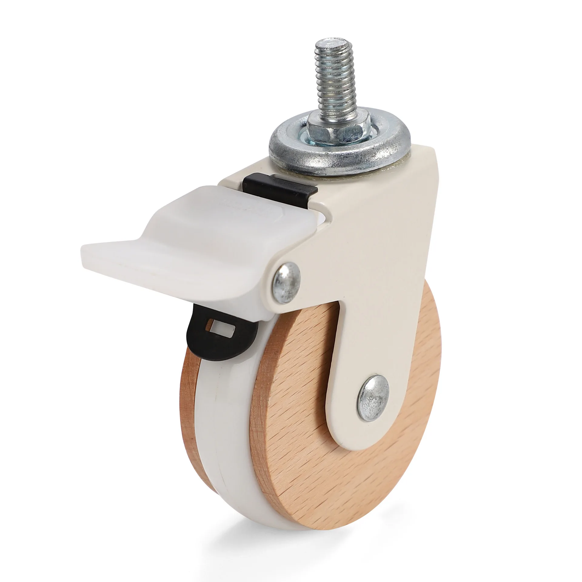 

4pcs 2.5-Inch 8×10 Threaded Rod Universal Brake Casters - Furniture Mobility Base with PU Wheels