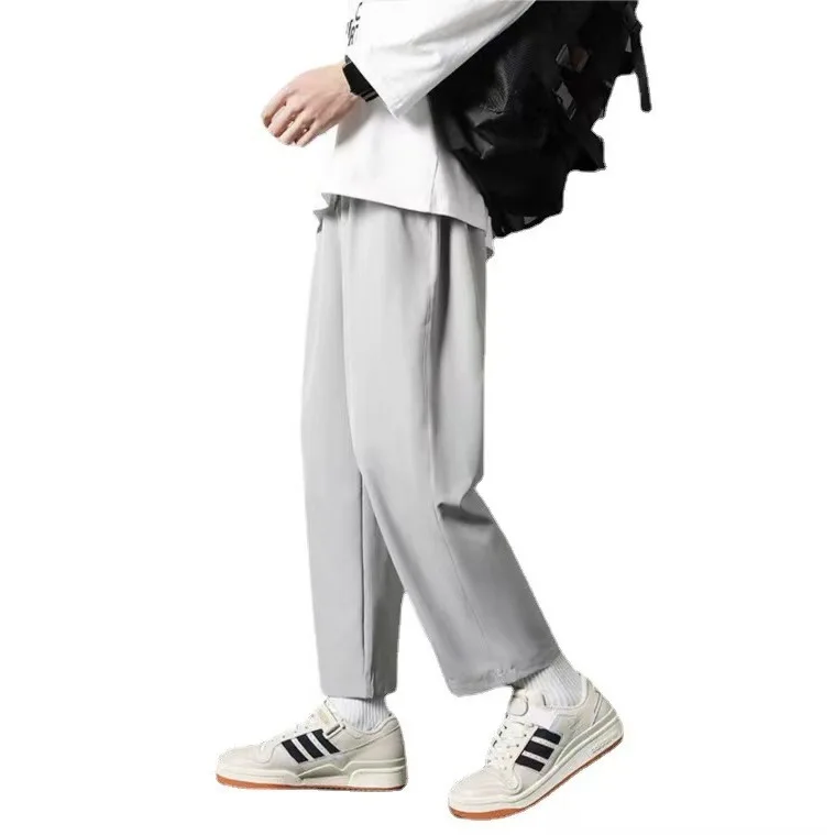 Pantaloni lunghi casual larghi sportivi drappeggiati a gamba dritta estiva da uomo in seta di ghiaccio Pantaloni casual sottili Qui Dry JIFANPAUL