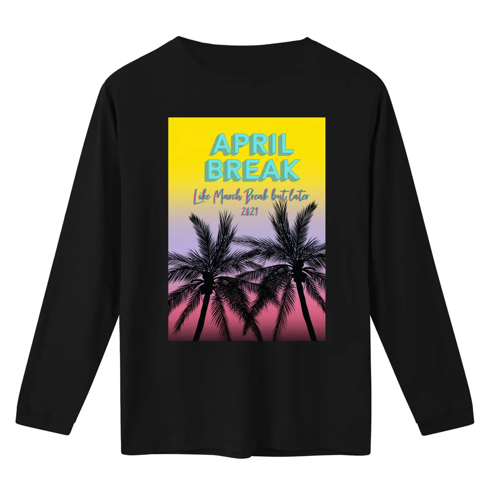 April Break 2021 T-Shirt Summer Casual Cotton Tee Oversized Streetwear Tops Vintage Graphic Print Loose Fit Short Sleeve