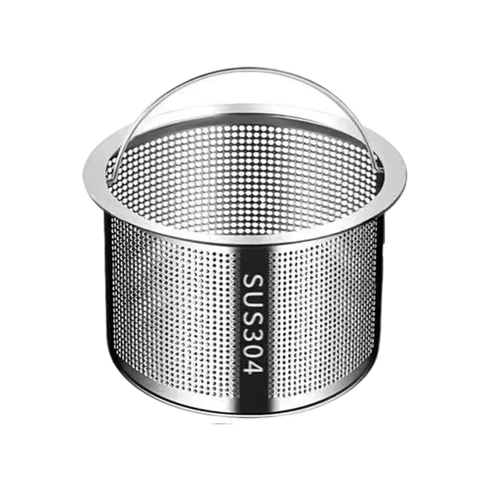 Kitchen Sink Filter Screen 304 Stainless Steel Filter Basket Handheld Drain Filter Bathtub Hair Catcher Basket Stopper