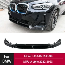 Front Bumper Blade M Pack 2022-2023 for BMW X3 G01 X4 G02 IX3 G08 AC Facelift Front Lip Spoiler Guard Protector Cover Body Kit