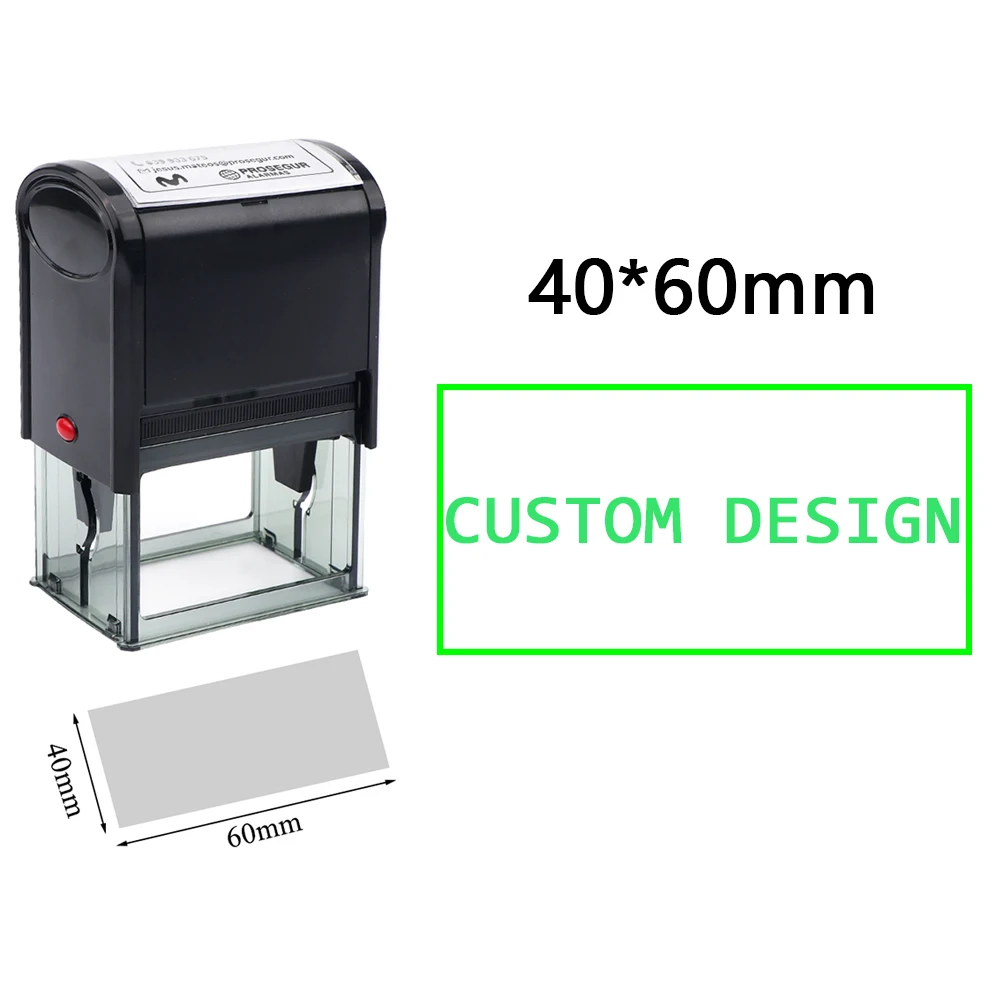 Personalisierter Selbstfärbender Stempel mit Eigenem Design, Transparenter Basis, Nachfüllbares Stempelkissen, Geeignet für Hochzeit, Geschäft, Adresse