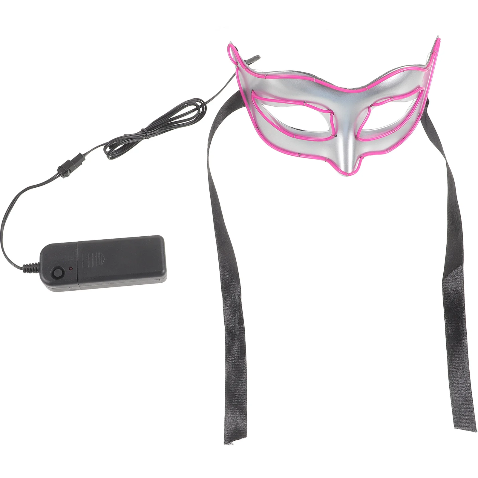 

Glowing Unisex Half Mask Luminous Party Cosplay Prop Reusable Plastic Mask For Halloween Festival Dance