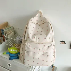 Mochila de nailon impermeable con flores para mujer, bolso escolar de gran capacidad para estudiantes, bolsa de viaje para jóvenes, 2023